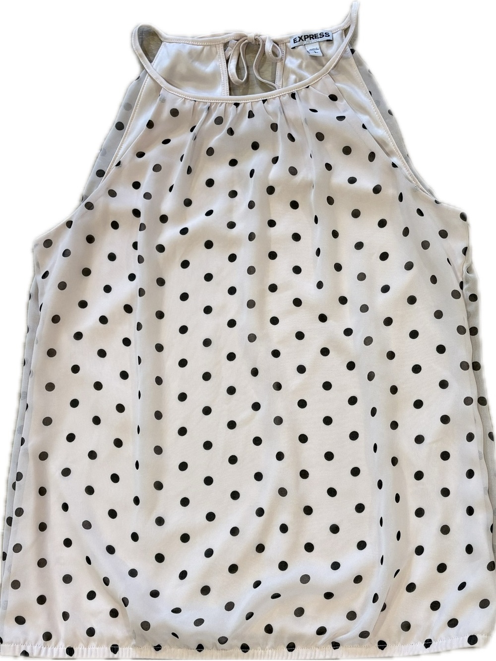 Express Polka Dot Halter Top Blush Pink Size Small Like New - Picture 4 of 5